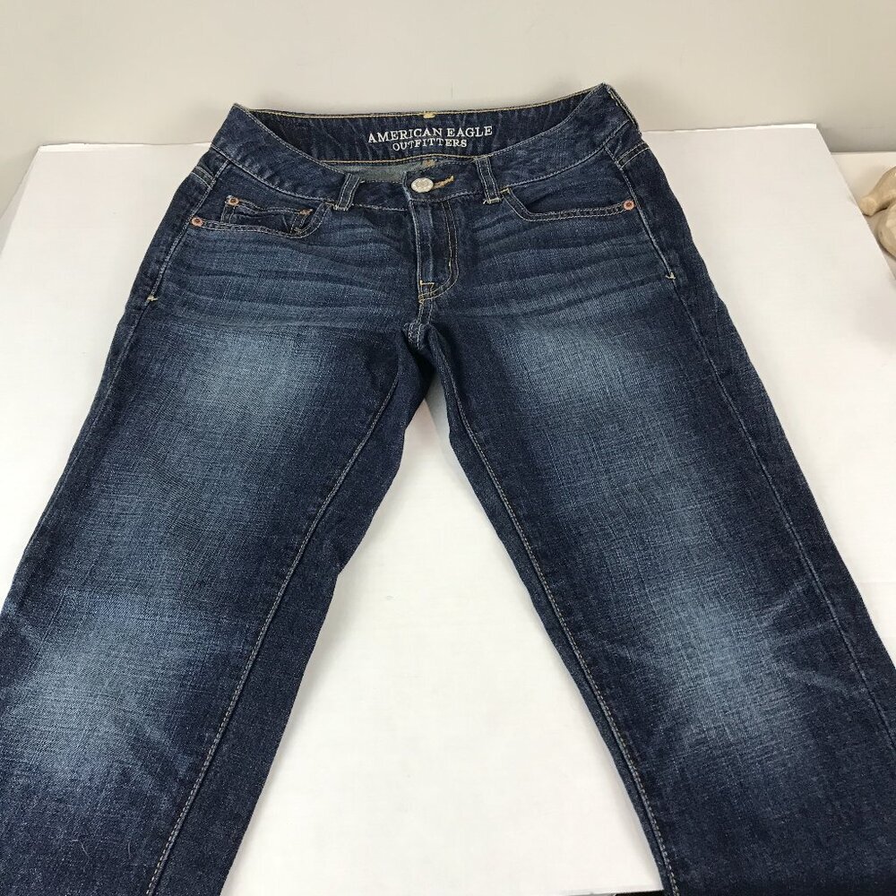 Women's AEO Boy Jean, Dk wash Size 2, straight leg